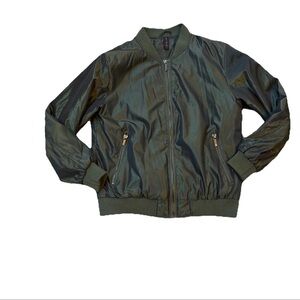 Sportier 1957 Bomber Olive Green Mens Jacket Size XL Y2K